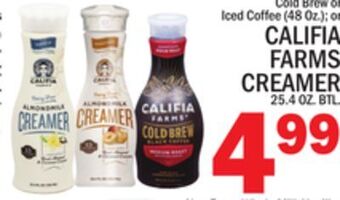 C Town Califia farms creamer 25.4 oz. btl offer
