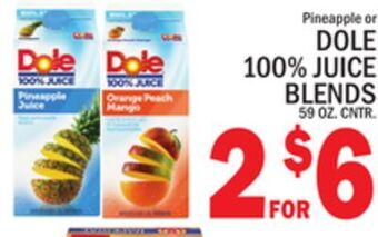 C Town Dole 100% juice blends offer