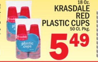 C Town Krasdale red plastic cups offer
