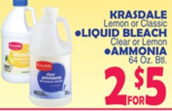 Bravo Supermarkets Krasdale , liquid bleach, ammonia offer