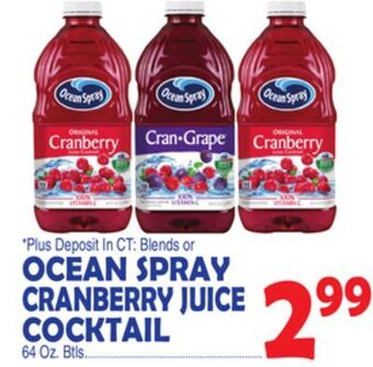 Bravo Supermarkets Ocean spray cranberry juice cocktail offer