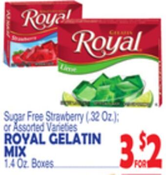 Bravo Supermarkets Royal gelatin mix 1.4 oz. boxes offer