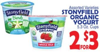 Bravo Supermarkets Stonyfield organic yogurt offer