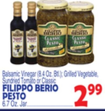 Bravo Supermarkets Filippo berio pesto 6.7 oz. jar offer