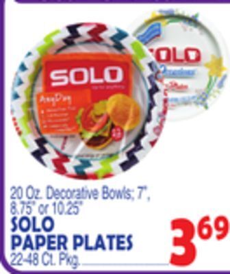 Bravo Supermarkets Solo paper plates offer