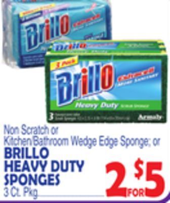 Bravo Supermarkets Brillo heavy duty sponges offer