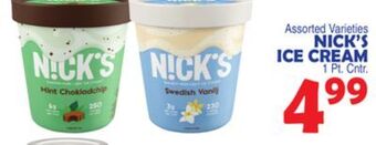 Bravo Supermarkets Nick's ice cream offer