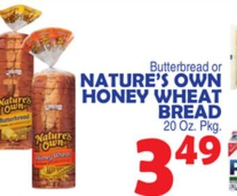 Bravo Supermarkets Nature's own honey wheat bread offer