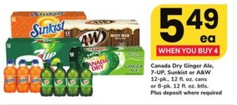 ACME Canada dry ginger ale, 7-up, sunkist or a & w offer