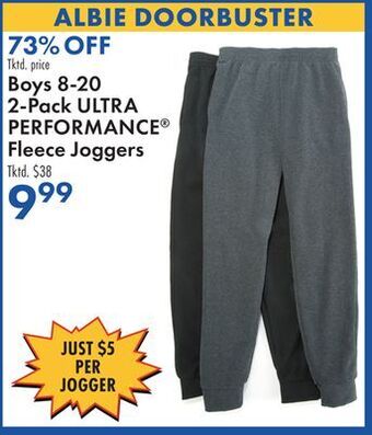 Boscov's Boys 8-20 2-pack ultra performance® fleece joggers offer