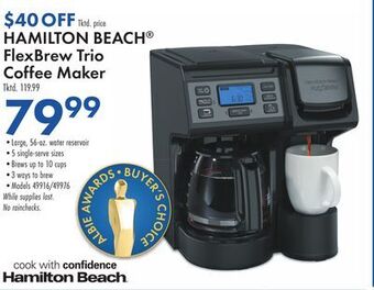 Boscov's Hamilton beach® flexbrew trio coffee maker offer