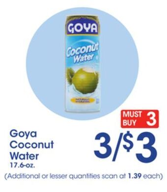 Price Rite Goya coconut water offer