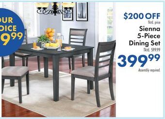 Boscov's Sienna 5-piece dining set offer