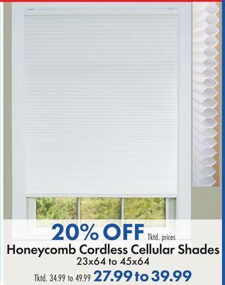 Boscov's Honeycomb cordless cellular shades offer