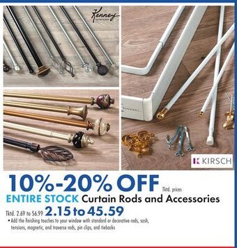 Boscov's Curtain rods and accessories offer