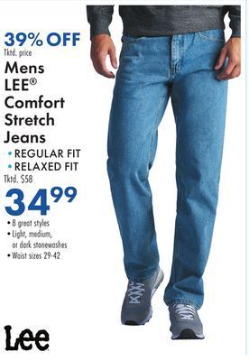 Boscov's Mens lee® comfort stretch jeans offer