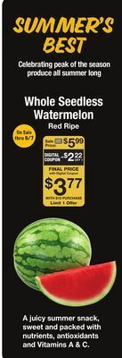 Fairway Store Market Whole seedless watermelon offer