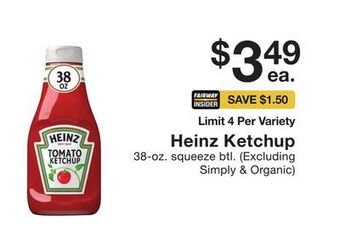 Fairway Store Market Heinz ketchup offer