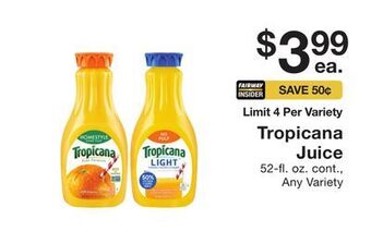 Fairway Store Market Tropicana juice offer