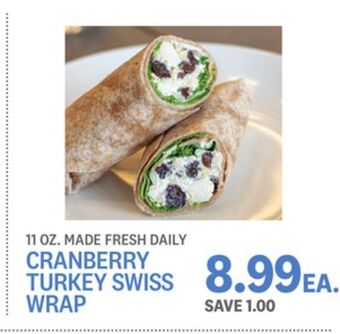 Kings Food Markets Cranberry turkey swiss wrap offer