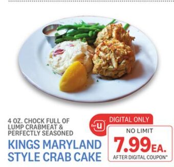 Kings Food Markets Kings maryland style crab cake offer