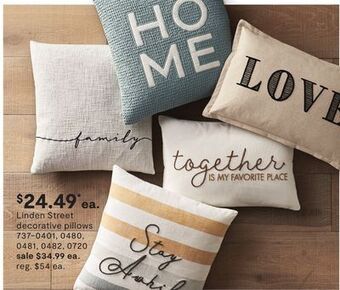JC Penney Linden street decorative pillows offer