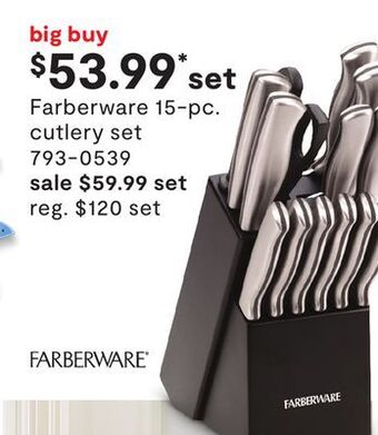 JC Penney Farberware 15-pc. cutlery set offer