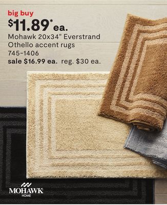 JC Penney Mohawk 20x34 everstrand othello accent rugs offer