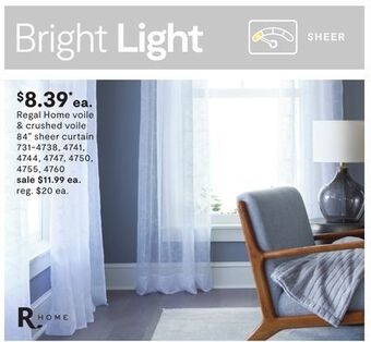 JC Penney Regal home voile & crushed voile 84 sheer curtain offer