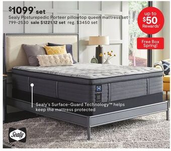 JC Penney Sealy posturepedic porteer pillowtop queen mattress set offer
