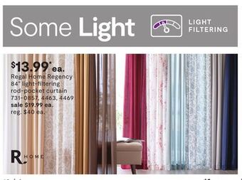 JC Penney Regal home regency 84 light-filtering rod-pocket curtain offer