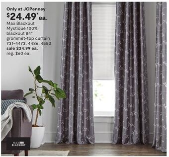JC Penney Max blackout mystique 100% blackout 84 grommet-top curtain offer