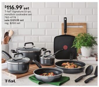 JC Penney T-fal® signature 12-pc. nonstick cookware set offer