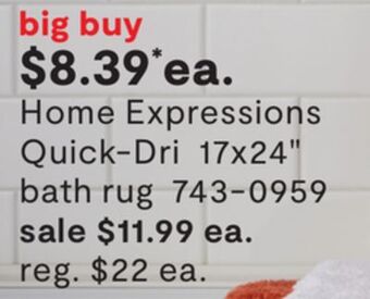JC Penney Home expressions quick-dri 17x24 bath rug offer