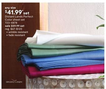 JC Penney Distant lands perfect color sheet set offer