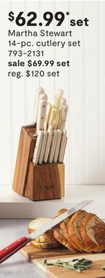 JC Penney Martha stewart 14-pc. cutlery set offer