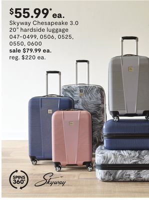 JC Penney Skyway chesapeake 3.0 20 hardside luggage offer
