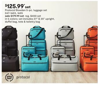 JC Penney Protocol bowden 5-pc. luggage set offer