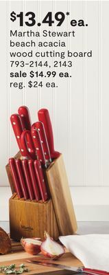 JC Penney Martha stewart beach acacia wood cutting board offer
