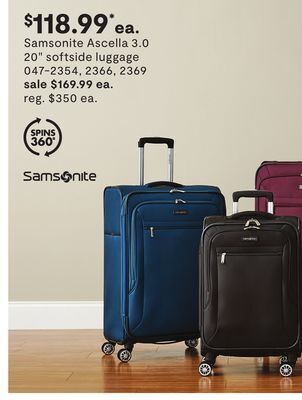 JC Penney Samsonite ascella 3.0 20 softside luggage offer