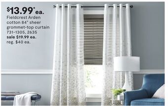 JC Penney Fieldcrest arden cotton 84 sheer grommet-top curtain offer