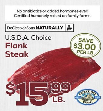DeCicco & Sons Decicco & sons flank steak offer