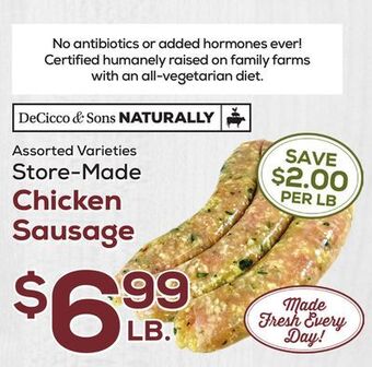 DeCicco & Sons Chicken sausage offer