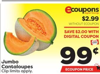 Weis Markets Jumbo cantaloupes offer