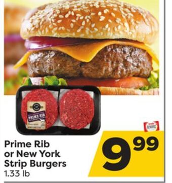 Weis Markets Prime rib or new york strip burgers offer
