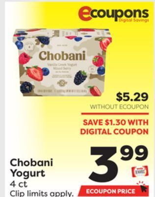 Weis Markets Chobani yogurt offer