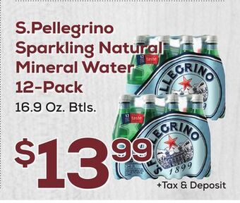 DeCicco & Sons S. pellegrino sparkling natural mineral water 12-pack offer