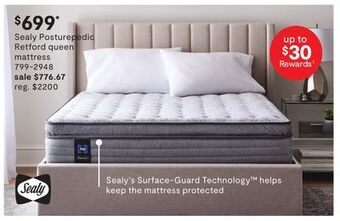 JC Penney Sealy posturepedic retford queen mattress offer
