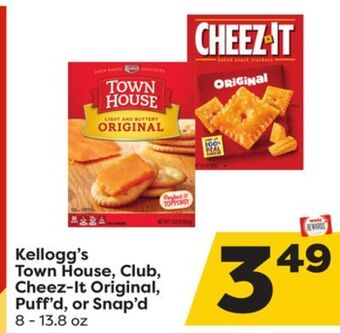 Weis Markets Kellogg's town house, club, cheez-it original, puff'd, or snap'd offer