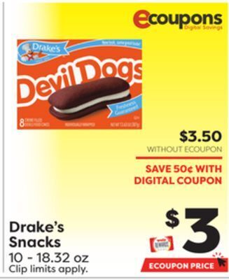 Weis Markets Drake's snacks offer